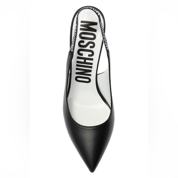 NEW💝Moschino Vitello Black Pump Leather Heels Size EU 39 - Picture 3 of 13